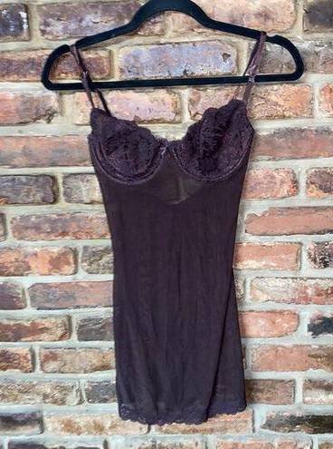 Victoria's Secret  Brown Sheer Mesh Lace Vintage Y2K Lingerie Slip Women's 36B