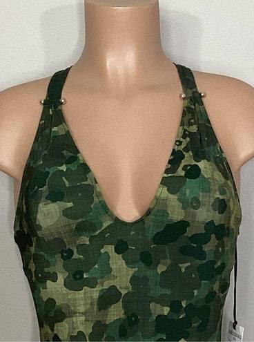 Robin Piccone New.  Army camouflage plunge swimsuit. Regularly $168. Size 8