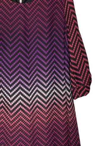 Luxology  Dress Size 10 Multi Color Chevron Striped Womens Lined Polyester