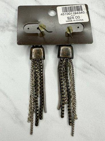 Chico's  Sum Dangle Silver and Gold Tone Earrings Pierced Pair