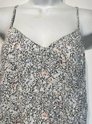 Quiksilver  women’s Size S cursive logo floral Asymmetrical V-neck tank top