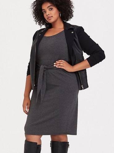 Torrid CHARCOAL GREY JERSEY TIE FRONT SHIFT DRESS