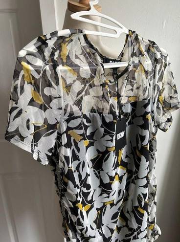 DKNY NWT  Semi sheer floral print shirt