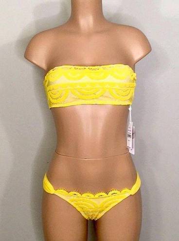 PilyQ  gold lace bikini. S/M. Retails $192 NWT