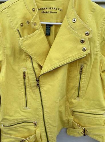 Krass&co Lauren Jeans  Yellow Moto Denim Jacket