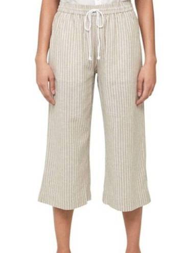  BEACH LUNCH LOUNGE Lightweight Linen Cotton Cropped Pant Brown