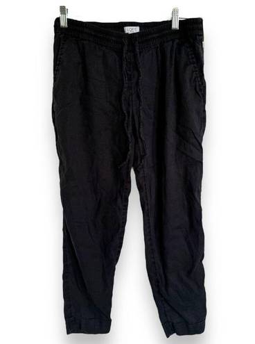 The Loft  Womens Pants Sz XSP XS Petite Black Linen Lyocell Blend with Stretch