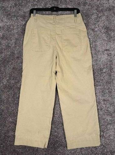 Bagatelle  Womens Cropped Cotton Twill High Rise Pants Size 6 Khaki Wide Leg