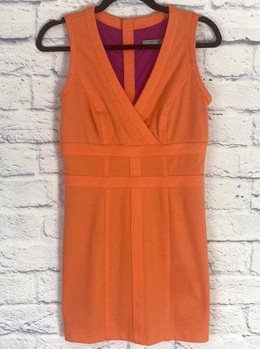 Andrew Marc  neon orange banded sleeveless mini dress 4