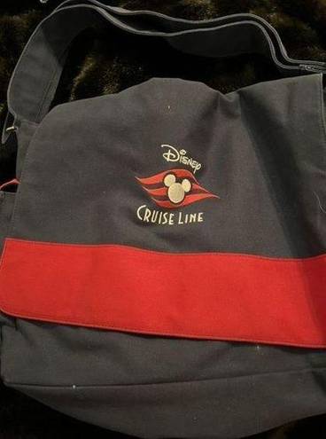 Disney  Cruise Line Messenger Bag Black Mediterranean Embroidered Adjustable