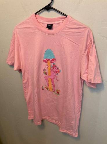 Harry Styles Pleasing  Mushroom Pink Short Sleeve Graphic T-Shirt Oversized Small