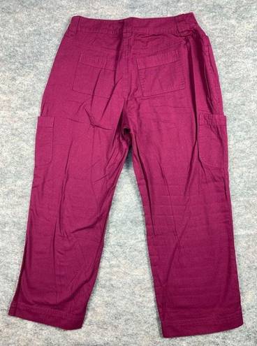 Only  Necessities 16WP Pants Cargo Reddish Pink Pockets Elastic Zip Straight