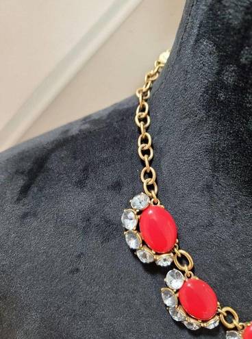 Stella & Dot  Red "MAE" Statement Necklace, Pre-owned 18"- 23"