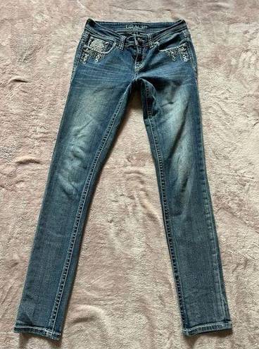 GRACE IN LA  Skinny Jeans Womens Denim Dark Wash Low Size 26