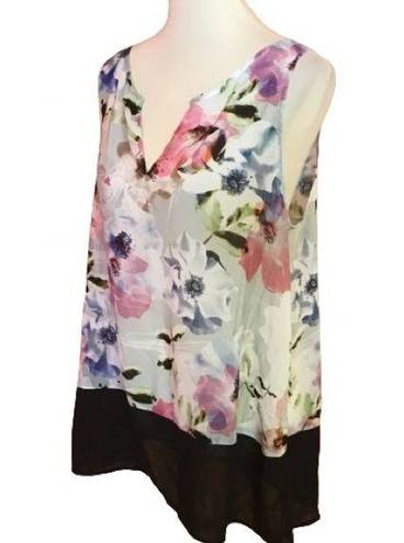 DKNY  Sheer Floral Tank Top