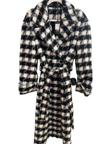 ALLSAINTS NWT  Haithe Brushed Checked Belted Coat Sz 6