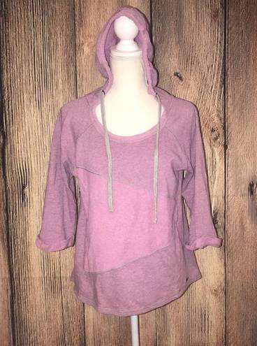 Andrew Marc MARC NEW YORK  PERFORMANCE SMALL SCOOP NECK PURPLE HOODIE