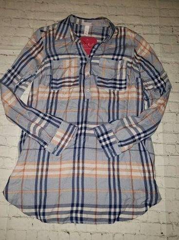 Isabel Maternity 𝅺NWT  Blue Plaid Long Sleeve Maternity Top XS