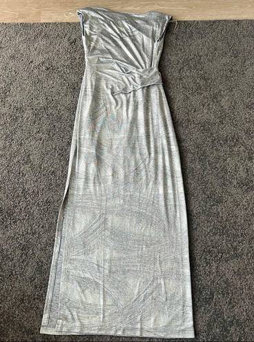 Connected Apparel Cowl Neck Metallic gown