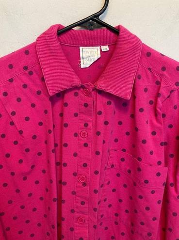 American Vintage 80's Vintage Sweet Baby Jane Long Sleeve Collared Polka Dot Button Up Size Large