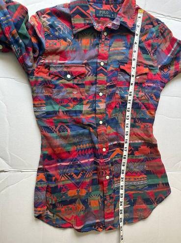 Polo  Ralph Lauren Women’s Aztec Southwestern Pearl Snap Button Up Size Small