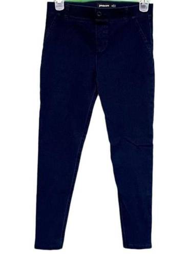 Betabrand ‎ Yoga Denim Classic Pull On Skinny Leg Jeans Dark Indigo Medium Long