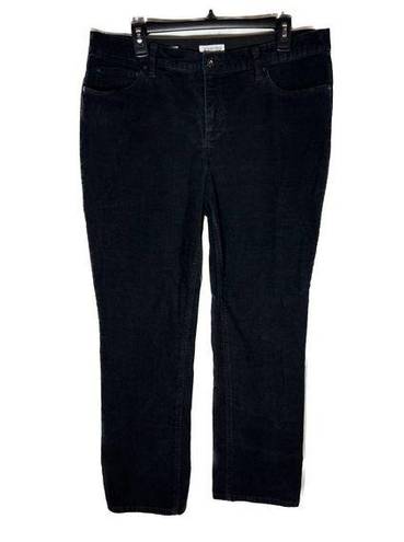 St. John’s Bay Black Corduroy Pants Five-Pocket Straight Size 14 St. John's Bay