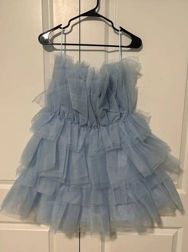 Audrey Parks Light Blue Ruffle Dress