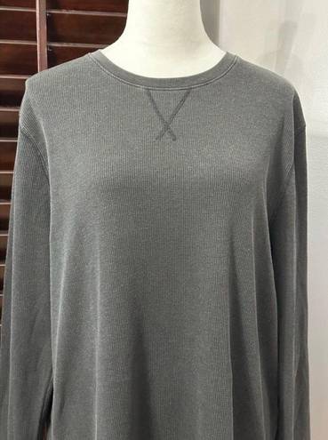 Treasure & Bond Womens Casual Top Gray Long Sleeve Stretch Crew Neck Boyfriend L