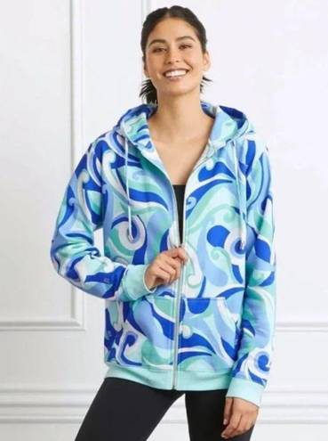 Hill House  The Allie Zip-Up Fleece Jacket in Ocean Kaleidoscope Size M NWT