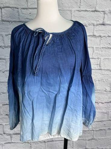 Dylan  true grit ombré tie dye blue blouse new size medium