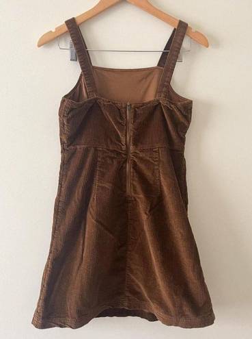 American Eagle Brown Corduroy Overalls Babydoll Mini Dress Size XS