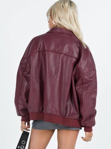 Princess Polly Burgundy Bomber Jacket