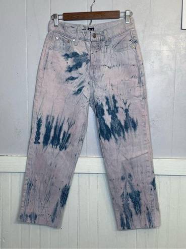 Gap  Cheeky Straight Jean Womens  2 26 Tie Dye High Rise Cropped Ankle Denim Raw