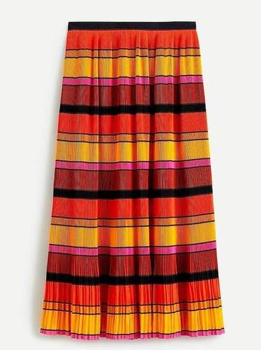 J.Crew NEW Size 0 Womens  Straight-Pleat Skirt in Orange and Pink Stripes AR478