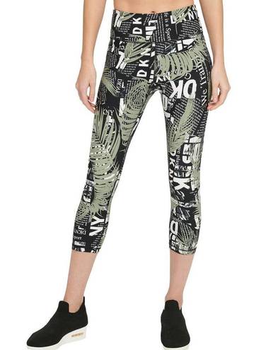 DKNY NWOT  Sport Tropical Texture Print Cropped High Waist Tights Leggings Sze XL