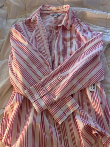 Old Navy Pink Striped Button Down