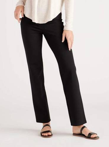 Quince Ultra Stretch Ponte Straight Leg Pant Black Size Medium Petite NEW