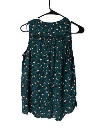Collective Concepts  S Sleeveless Blouse Tank Top Work Career Tank Green Blue