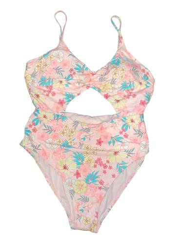 Celebrity Pink Floral Cut Out Swimsuit