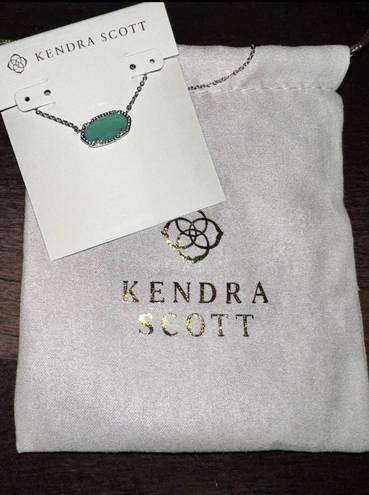 Kendra Scott Elisa / Pendant Necklace Silver Chalcedony Glass NEW