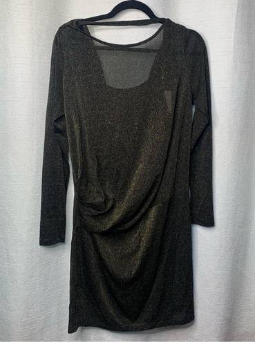 Ted Baker  metallic ruched long sleeves open back size 10 US ethia