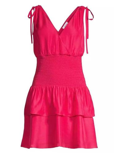 Parker  Violina Smocked Waist Tiered Ruffled Dress Pink Size S