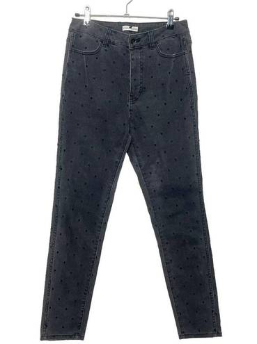 Ulla Johnson  Prince Polka Dot Skinny Jeans Cropped Charcoal Gray Women’s Size 2