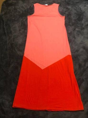 Natori  Small Sleeveless Colorblock Maxi Spring Resort Coral Pink Orange Beach