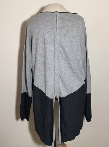 New York & Co. SOHO ASYMMETRICAL Sweater full zip back black gray color block medium NY & co. 