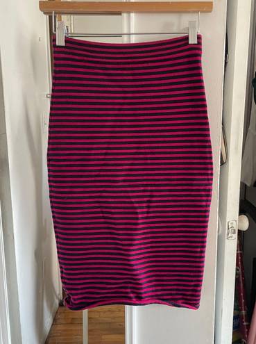 A.L.C. Dark Cherry & Navy Blue Stripe Delmar Skirt