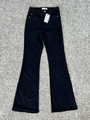 Dynamite NWT  Hailey Flare Jeans Jet Black Retro Cowgirl Womens Size 24 $60