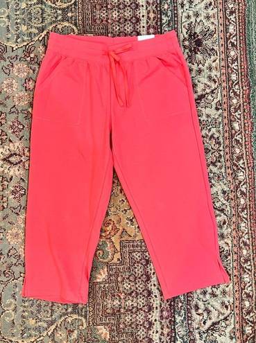 St. John’s Bay NWT  Coral French Terry Lounge Capris