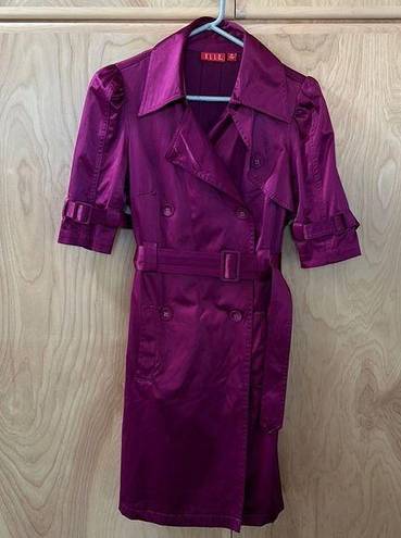 Elle  Double Breasted Maroon Trench